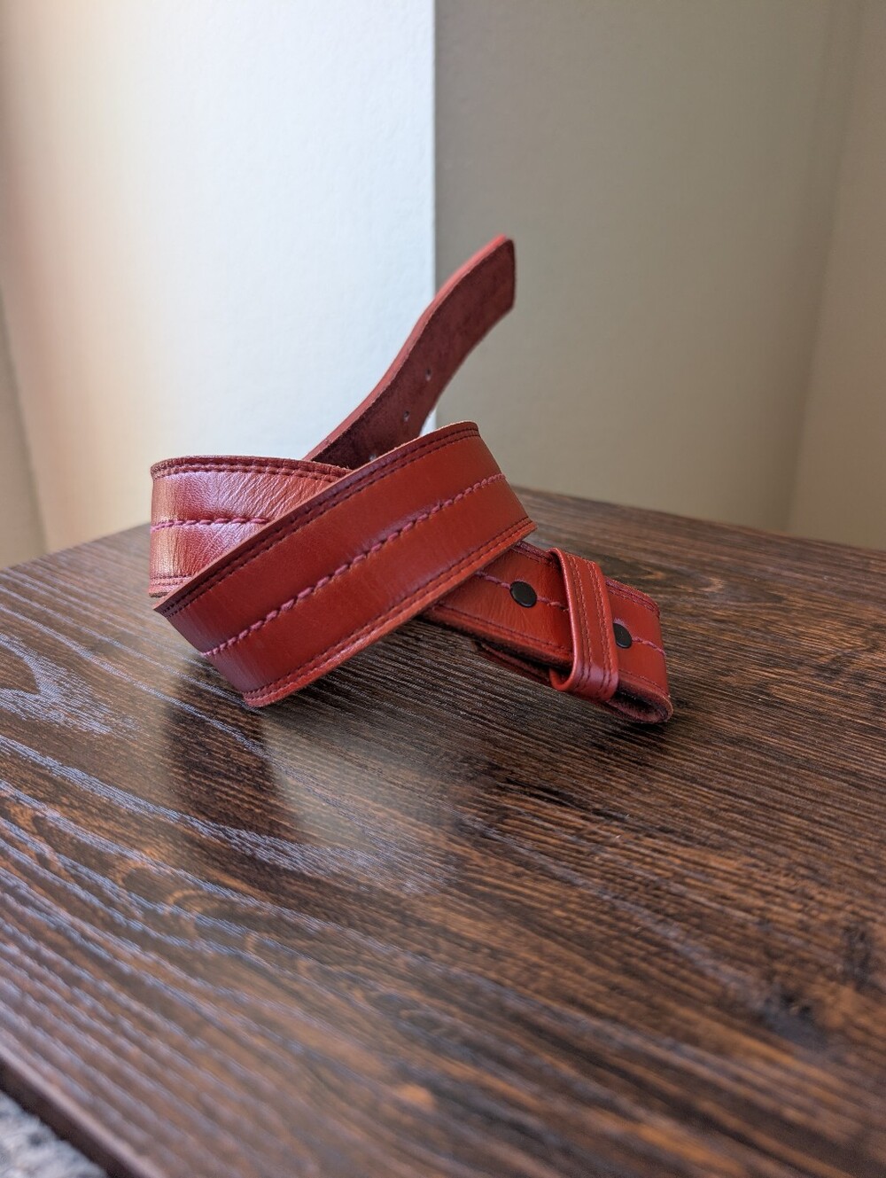 Vintage Harness House Brick Red Leather Belt Strap